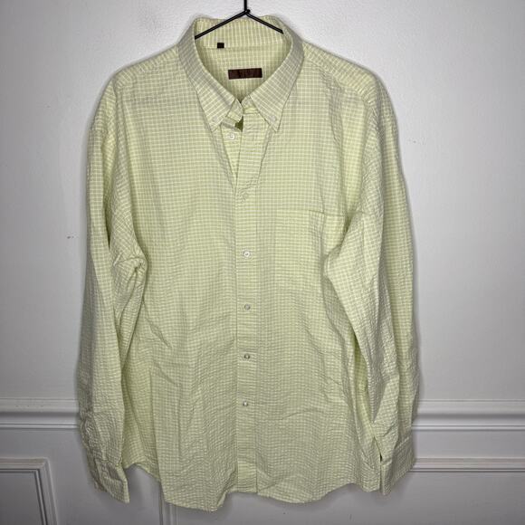 Loewe Seersucker Green Cotton Long Sleeve Button Down Shirt Mens 44 - Picture 1 of 12